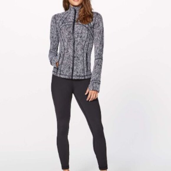 L-13 🍋 Lululemon 🍋 Define Jacket  Luon Irregular Denim Twill Black White - Picture 4 of 10